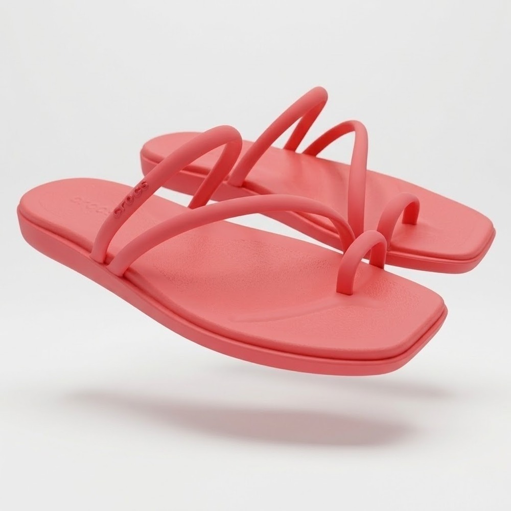 Crocs Miami Toe Loop Sandals Women Size 9 Guava NWT 209862-6UI Strappy Pink